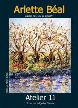 Arlette Bal expose  l'Atelier 11  Cannes du 1 au 31 octobre 2013