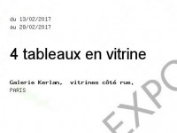 4 tableaux en vitrine